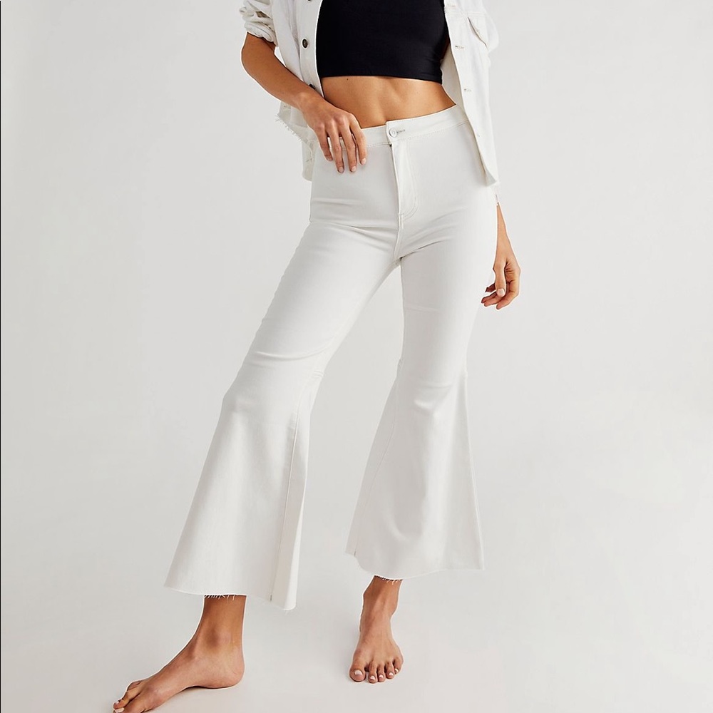 Free People Youthquake Crop Flare Jeans